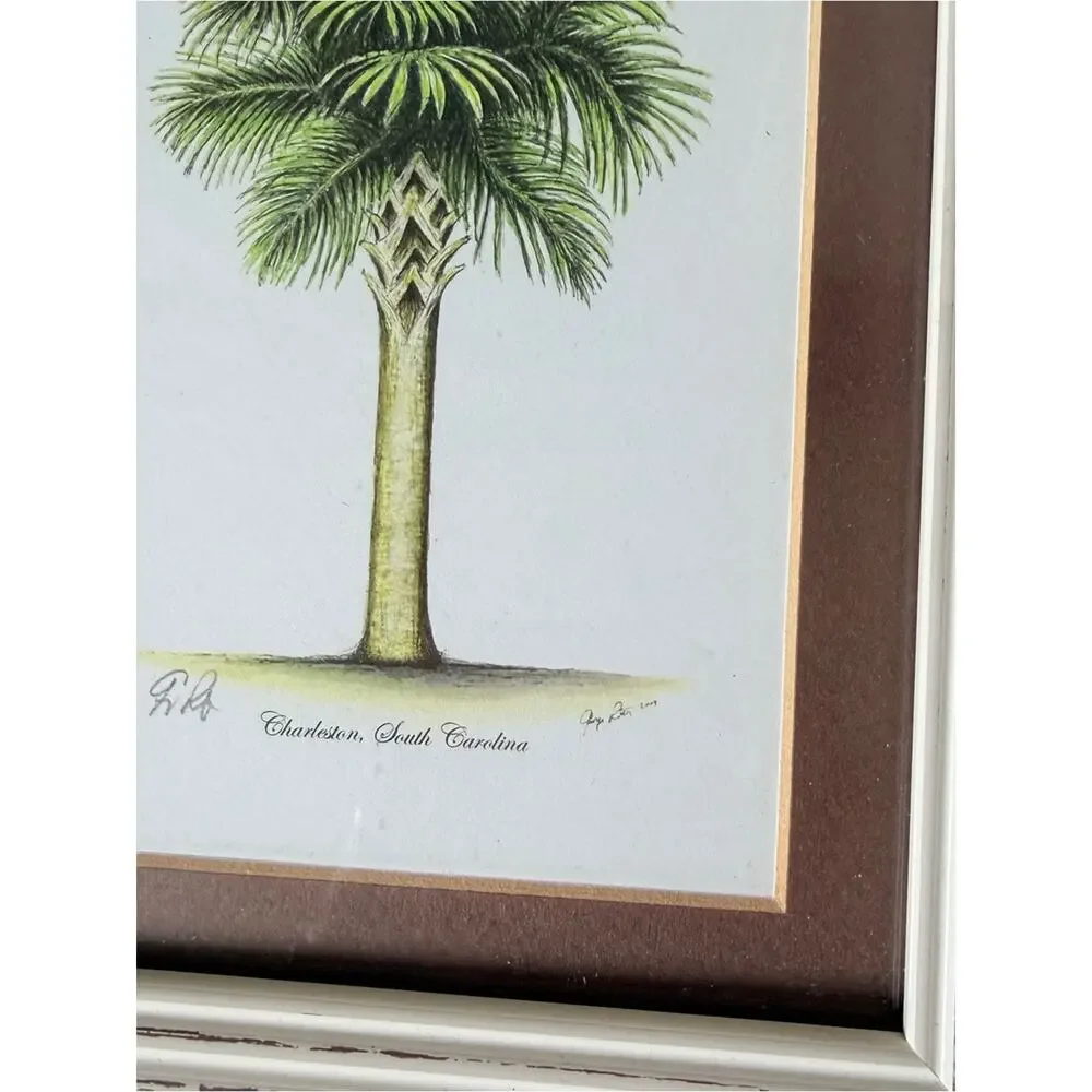 Charleston Pineapple Palm Wall Art Prints Signed George Roberts 2009 Coastal
